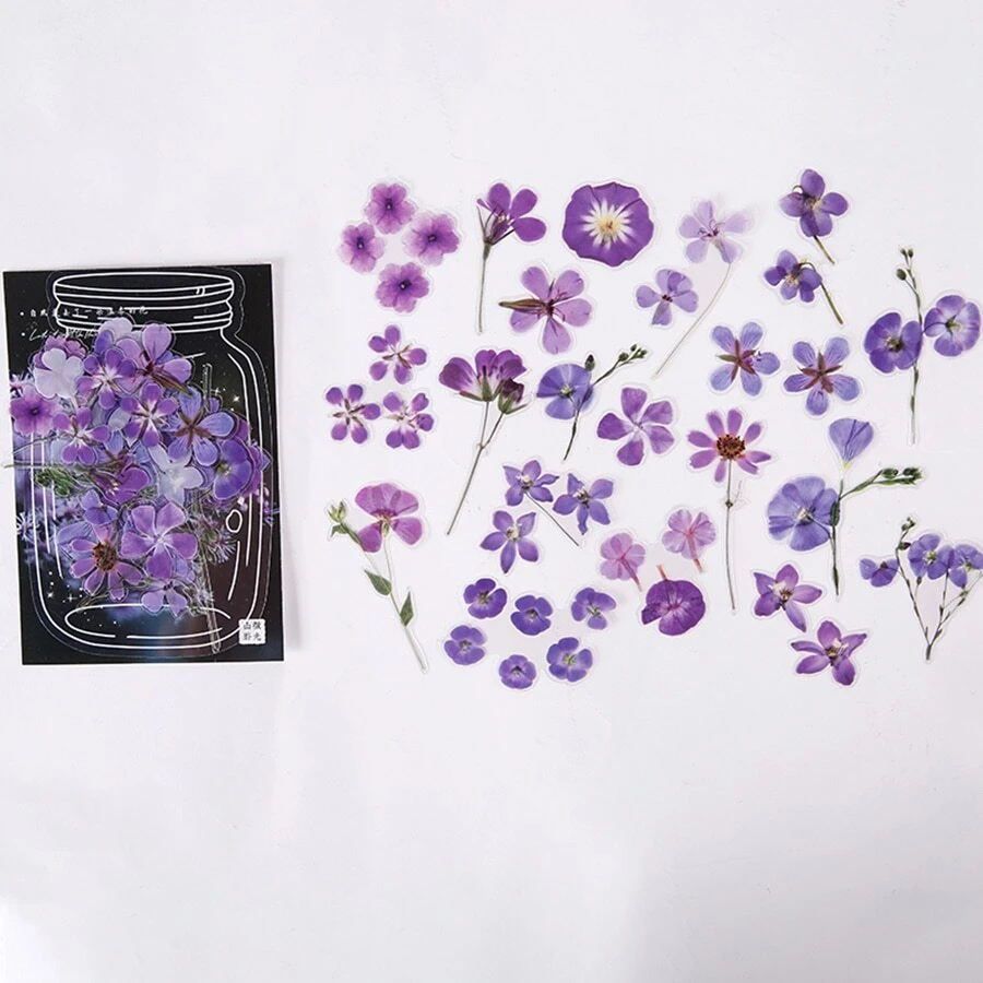 40pcs/pack Pet Stickers Pack, Wild Glowing Plants Series, Great For Creative Journaling & Diy Craft Projects