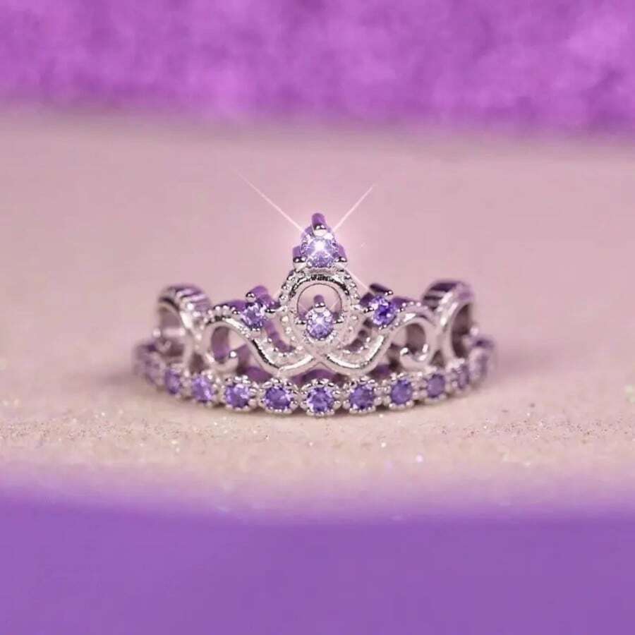 1 pieza Anillo de corona lujoso y elegante, adecuado para uso diario, fiesta, celebración, regalo de vacaciones