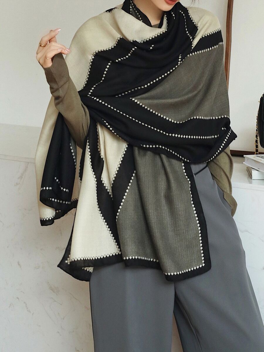 1pc Printed Scarf Sun Protection Air Conditioning Shawl Elegant Women Scarves Accessories Women Winter Fall