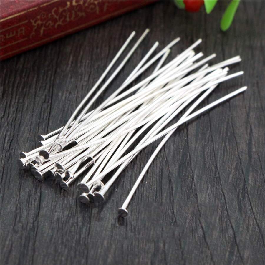 200pcs/Bag 16 20 25 30 40 50 60mm Flat Head Pins Headpins For DIY Jewelry Making Findings