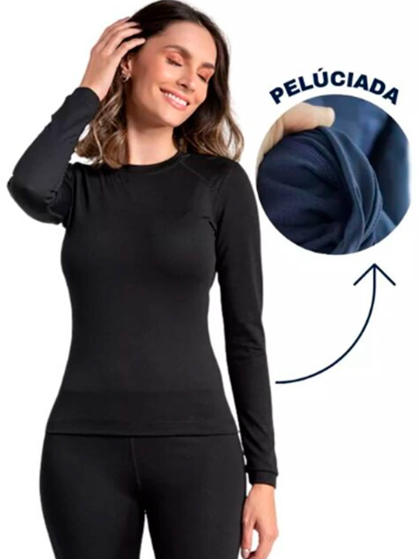 Blusa Térmica Frio Segunda Pele Manga Longa Forro Peluciado Inverno