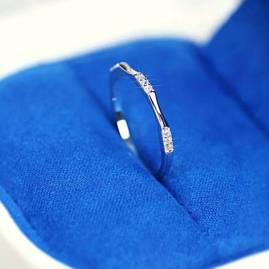 1 szt Znakomity & Modny 9 Mały Diament Pierścień , Na ślub , Zaręczyny , Biżuteria