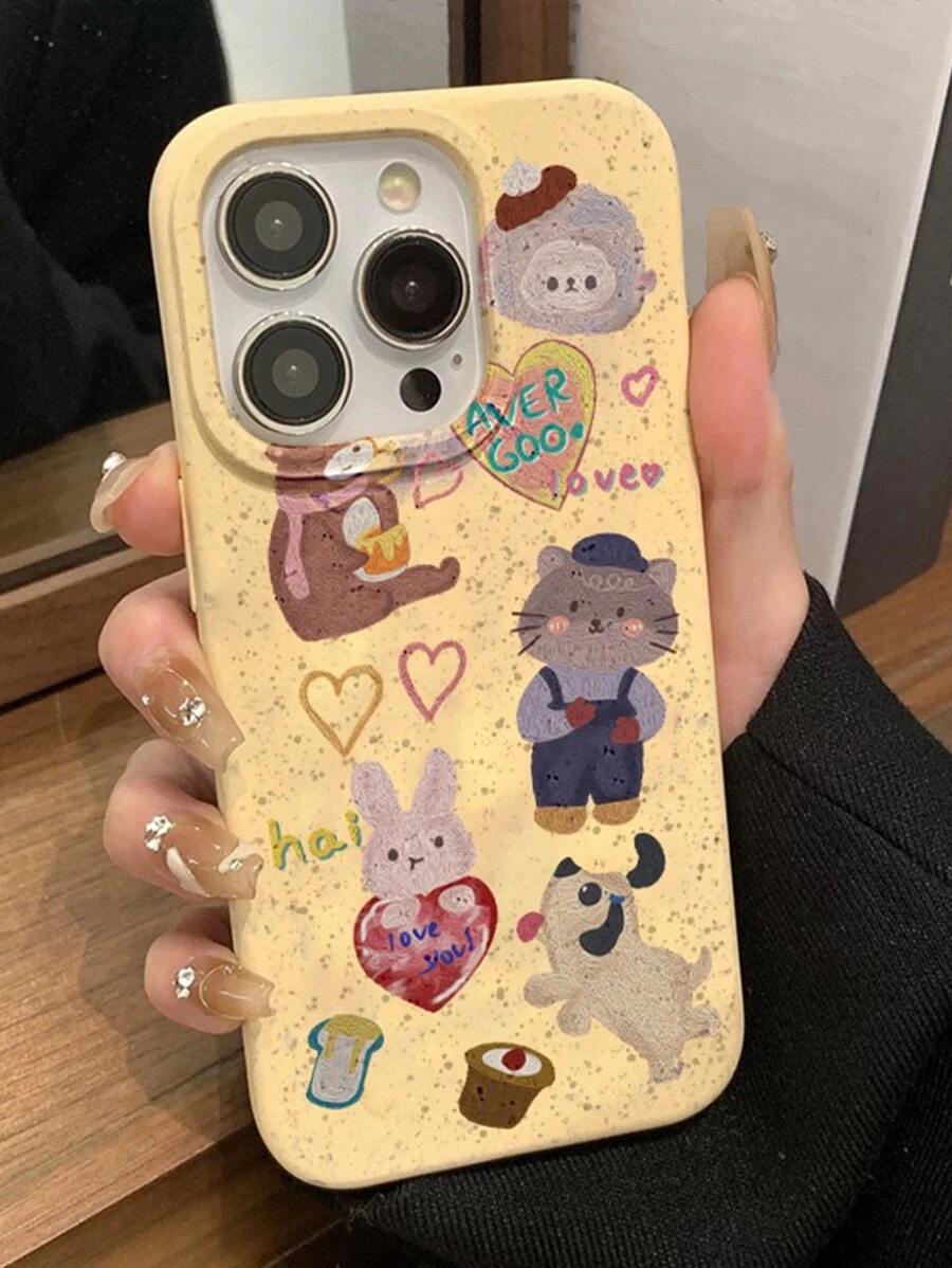 Handyhülle mit Cartoon Hase Muster, fallsicher