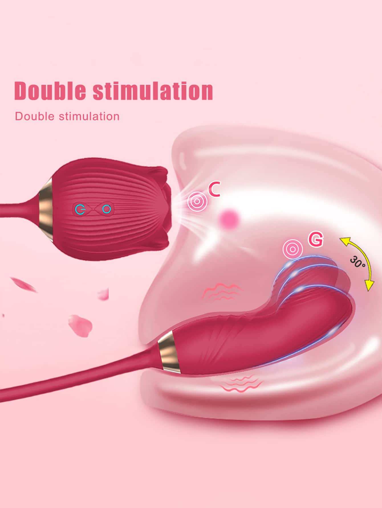 Rosa Virbrator Clitoris Sucker G Spot Vibrador Juguetes sexuales para adultos para mujeres, Vibrador de succión de clítoris Rose Sex Toys Estimulador de pezones para mujeres