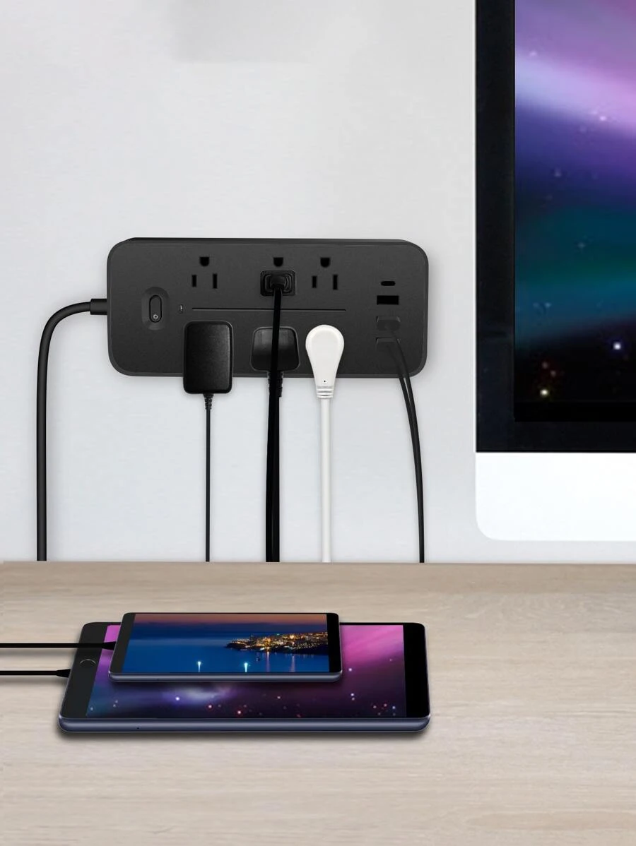 Surge Protector, Power Strip Surge Protector With 6 AC Outlets & 3 USB Charging Ports+(1 USB C), 3.9