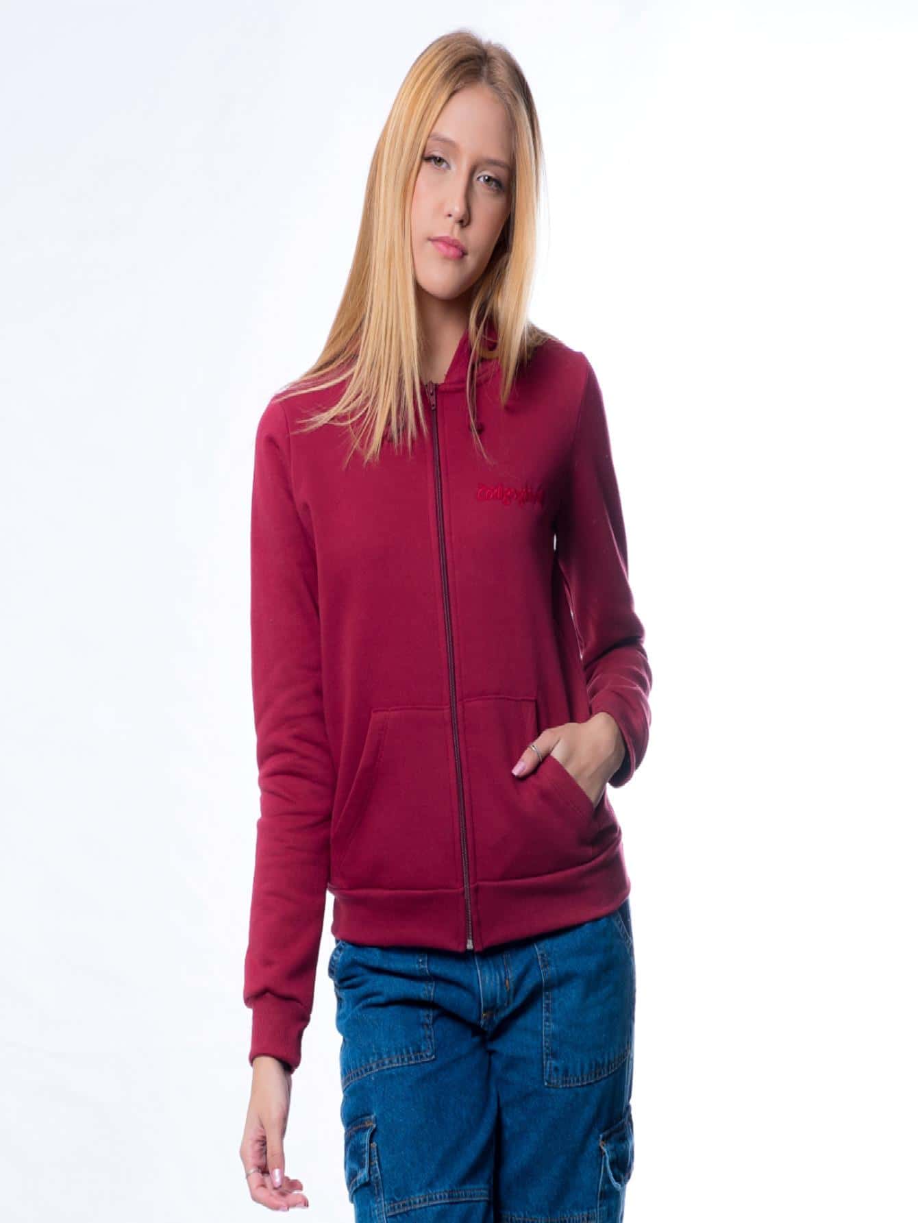 Blusa de Moletom com Ziper e Estampa Básica
