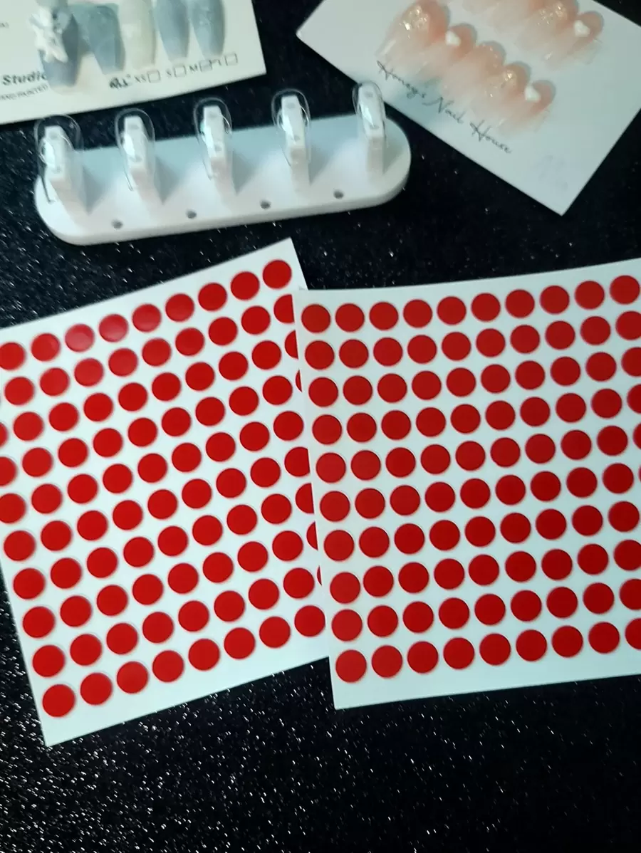 Placa de color de manicura de frijol, pegatinas transparentes de puntos de doble cara, 200 pegatinas, suministros para uñas, herramientas para uñas, herramientas de arte de uñas, de vuelta a la escuela, uñas, herramientas para uñas para uñas postizas