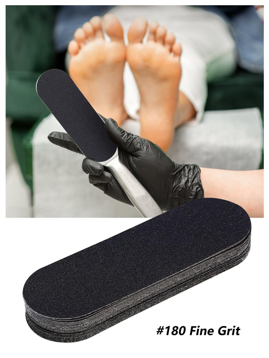 Portable Foot File Sanding Refill, 20pcs 80 Grit ABS Replaceable Coarse-Fine Double Side Reusable Pads Professional Remove Hard Skin Foot Care Tool Accessories