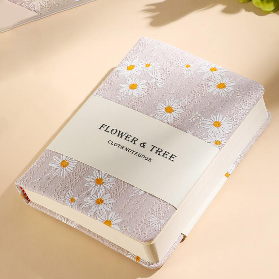 1 Stück Notizbuch mit Jacquard A6 & Horizontal , Leer Doppel Innen- und Taschendesign für Notizen