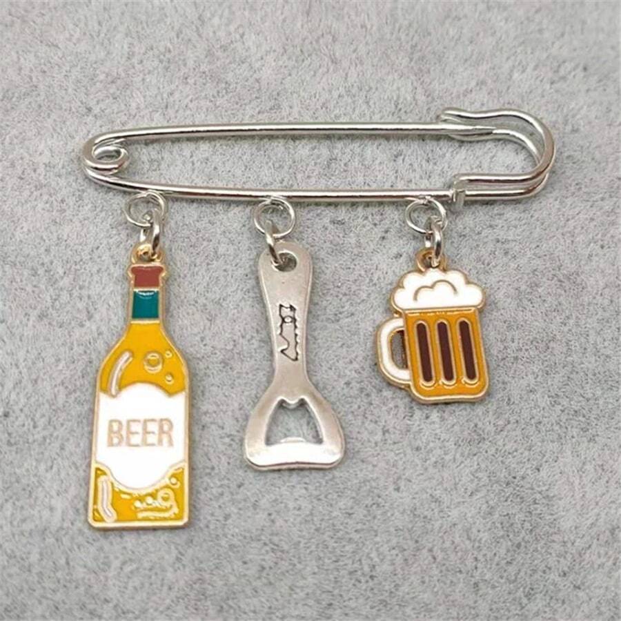 moda esmalte Jarro de cerveza serie Alfiler señoras Mujer cerveza Botella colgante Broche fiesta Bisutería regalos