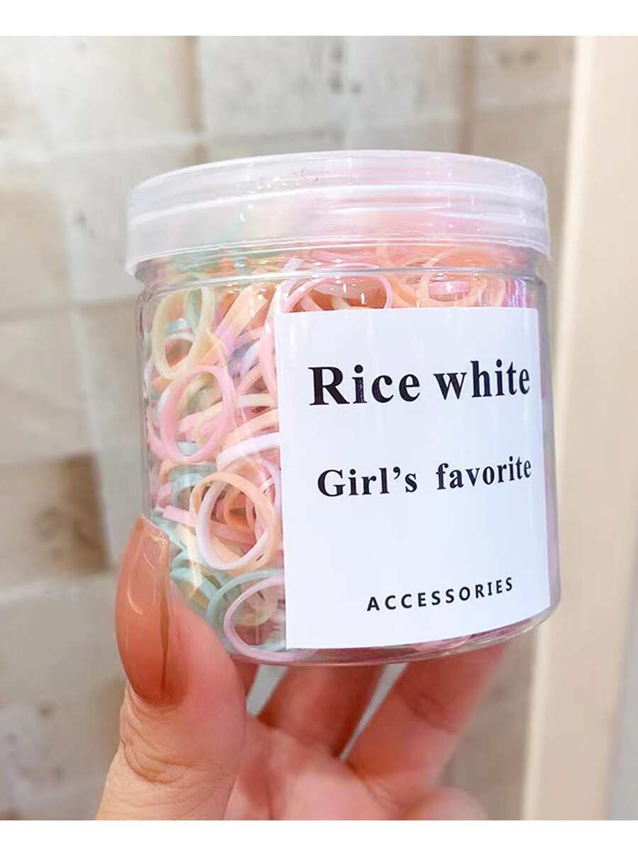 500pcs Women's Thickened And Widened Elastic Hair Bands With High Elasticity, Non-Damaging Side Hair Tie, Disposable Colorful Small Hair Bands Casual