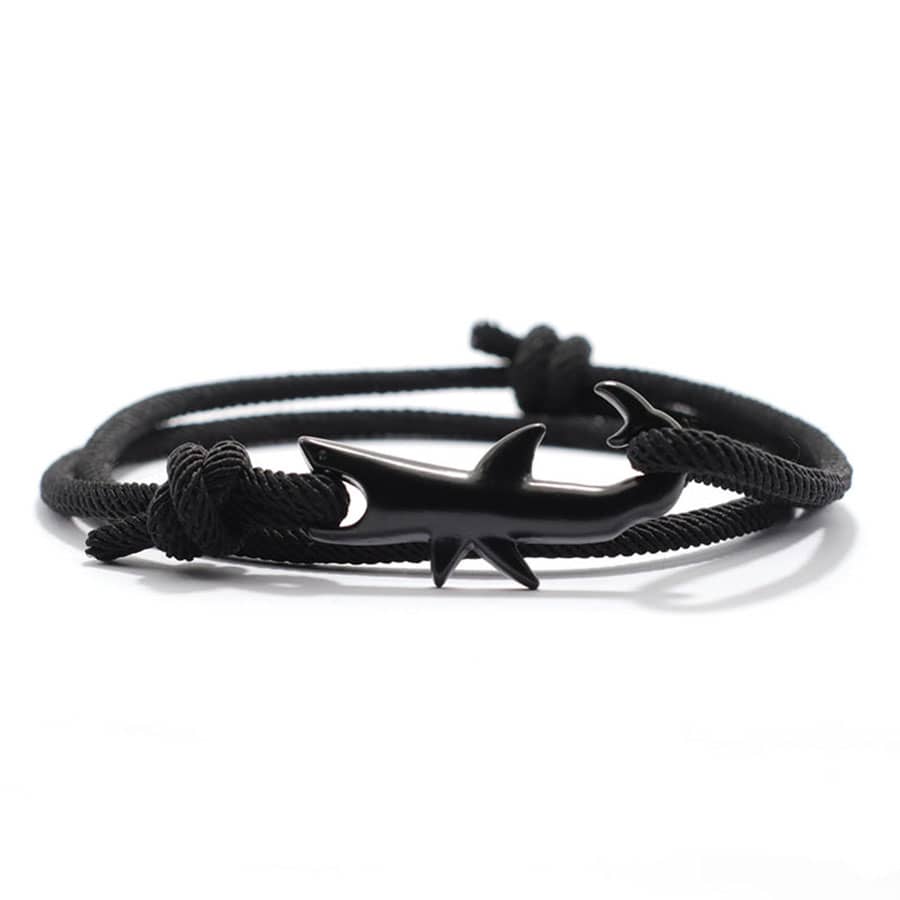 Maritimes Hai Armband Unisex Mehrlagiges Glücksbringer Schwarzer Roter Faden Armband Geschenk für Liebhaber Sommer Strand Schmuck Accessoires Surf Armband