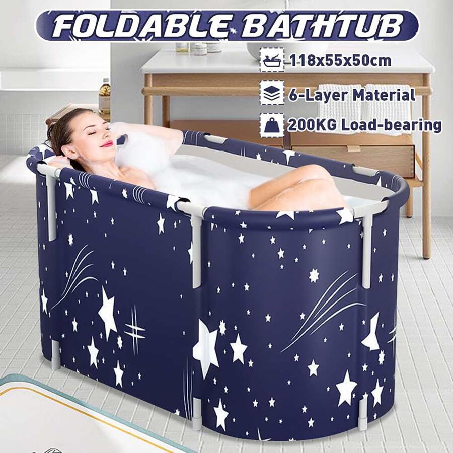 Bañera plegable para adultos Bañera de remojo de Body completo Barril de sudor Baño de vapor Cubo de baño portátil con aislamiento y grosor mejorado (autoinstaación/instalación gratuita) Decoración de baño de verano