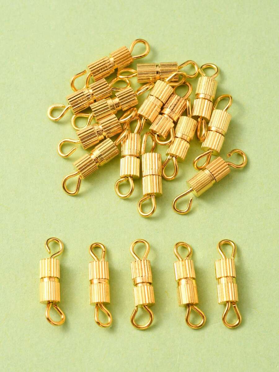 20sets Iron Screw Buckle Double Pendant Connectors, Suitable For Diy Bracelet And Necklace Making