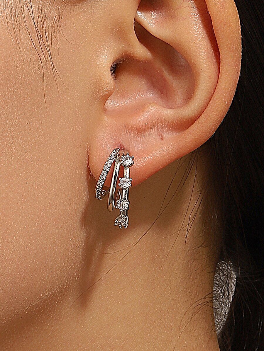 1 par de moda de mujeres personalizado delicado cobre Pendientes de tachuela con zirconia cúbica , fino Accesorios de joya