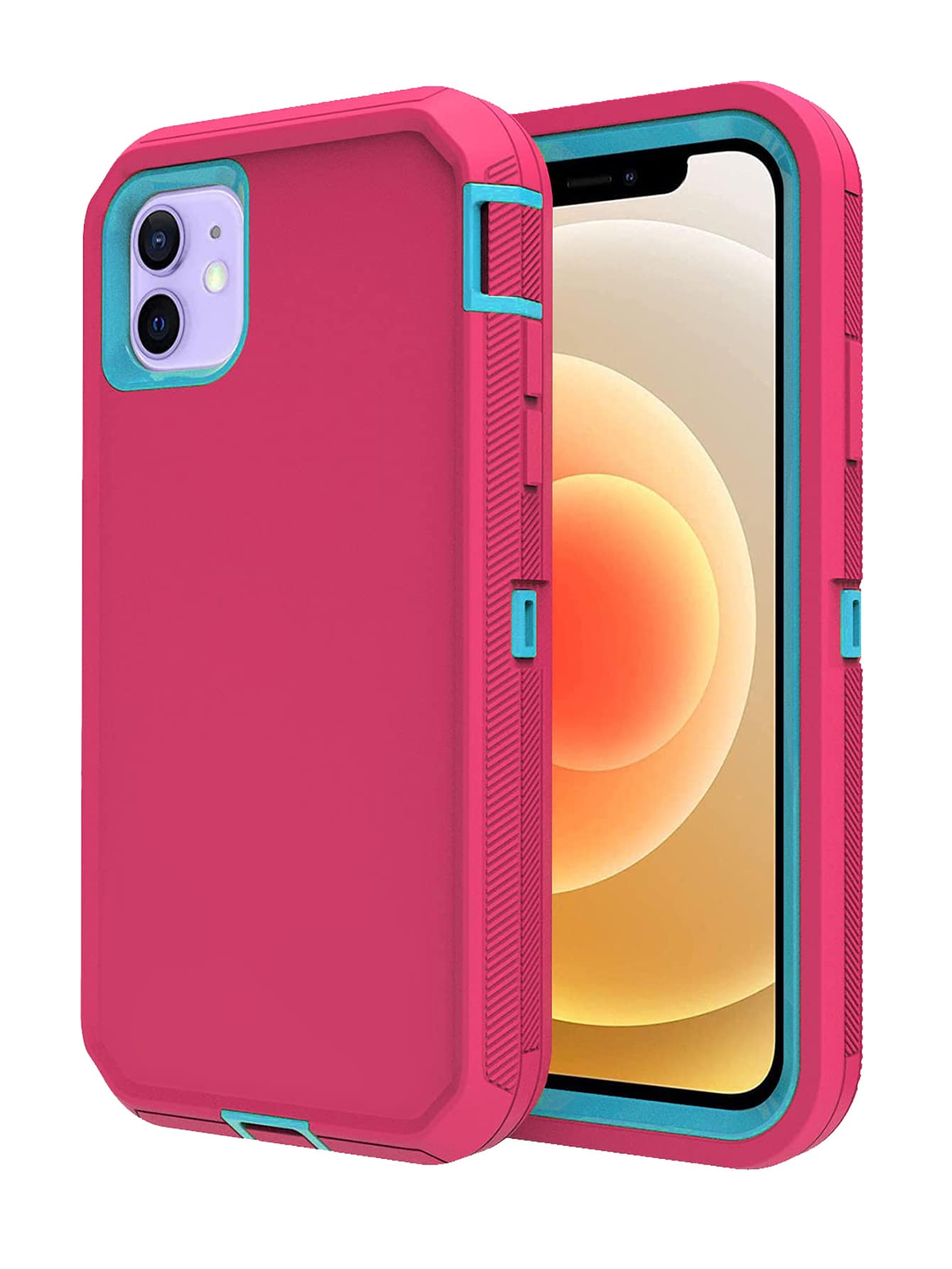 1 Pc Pink And Sky Blue, Heavy Duty Drop Protection, Full Body Rugged Shockproof, Dustproof Rugged Protection, 3 In 1 Phone Case, Compatible With IPhone Samsung Motorola, Perfect Gift Gift For Birthday/President's Day/Boy/Girlfriends