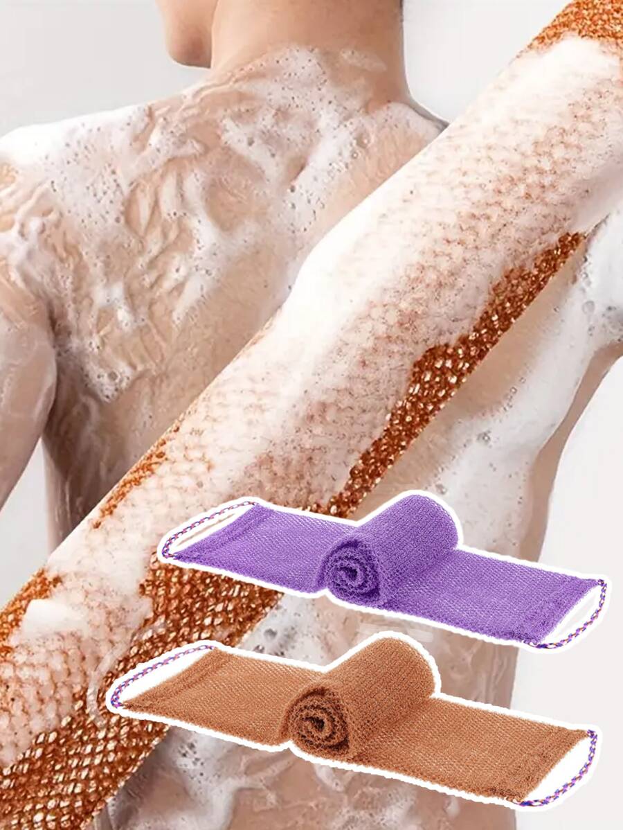 Exfoliating Bath Towel, 1pc Durable Back Scrubber Loofah Sponge Wash Cloth, Net Sponge Rag, Back Scrubber Washer For Use In Shower Bath, Bath And Body Works, Living Room Home Bedroom Bathroom House Decor, Travel Stuff, Wedding, Party, Birthday, Gifts For Men Mom Dad Friends, New Years, Accessories, Funny Gift