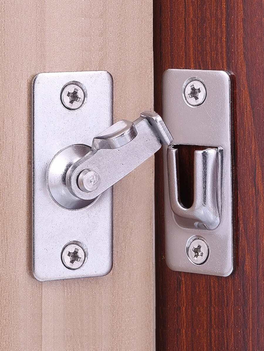 Loquet de porte en acier inoxydable 304 à angle droit de 90 degrés, verrou de porte coulissante, verrou de porte/portail, pour portes coulissantes/fenêtres/placards/granges/jardins/clôtures