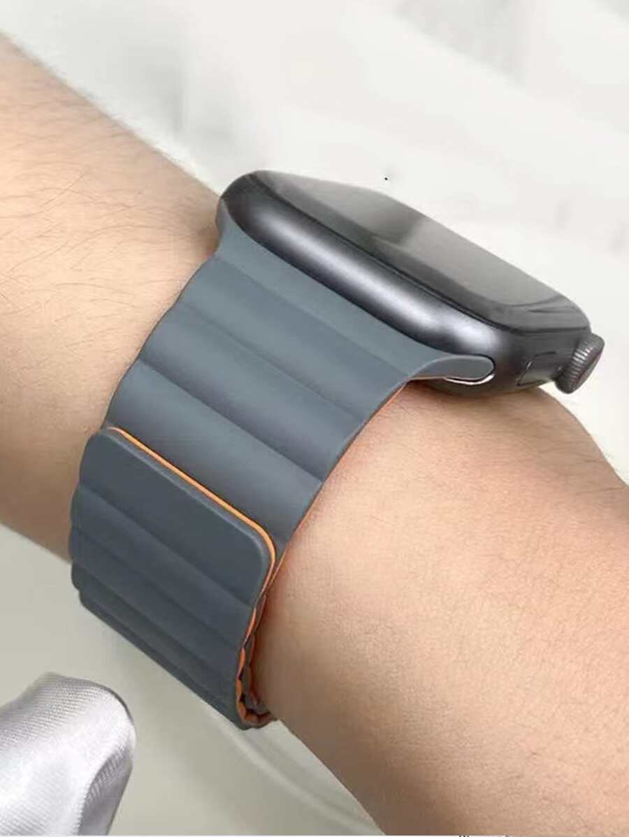 1 Piece Unisex Silicone Magnetic Loop Strap Compatible With Apple Watch Band, 38mm 40mm 41mm 42mm 44mm 45mm 46mm 49mm For Apple Watch Series Ultra/10/9/SE/8/7/6/5/4/3/2/1