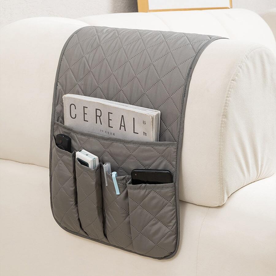 1pc Sofa Armrest Pocket Organizer With 5 Pockets, Remote Control Holder For Sofa Chair, Bedside Storage Rack