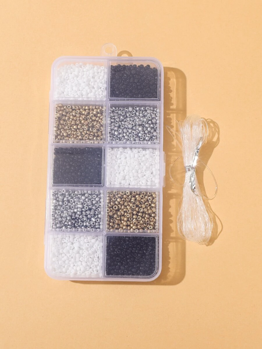 1 caja DIY de vidrio semilla rosario , 10 compartimentos , para haciendo Juguetes & Bisutería