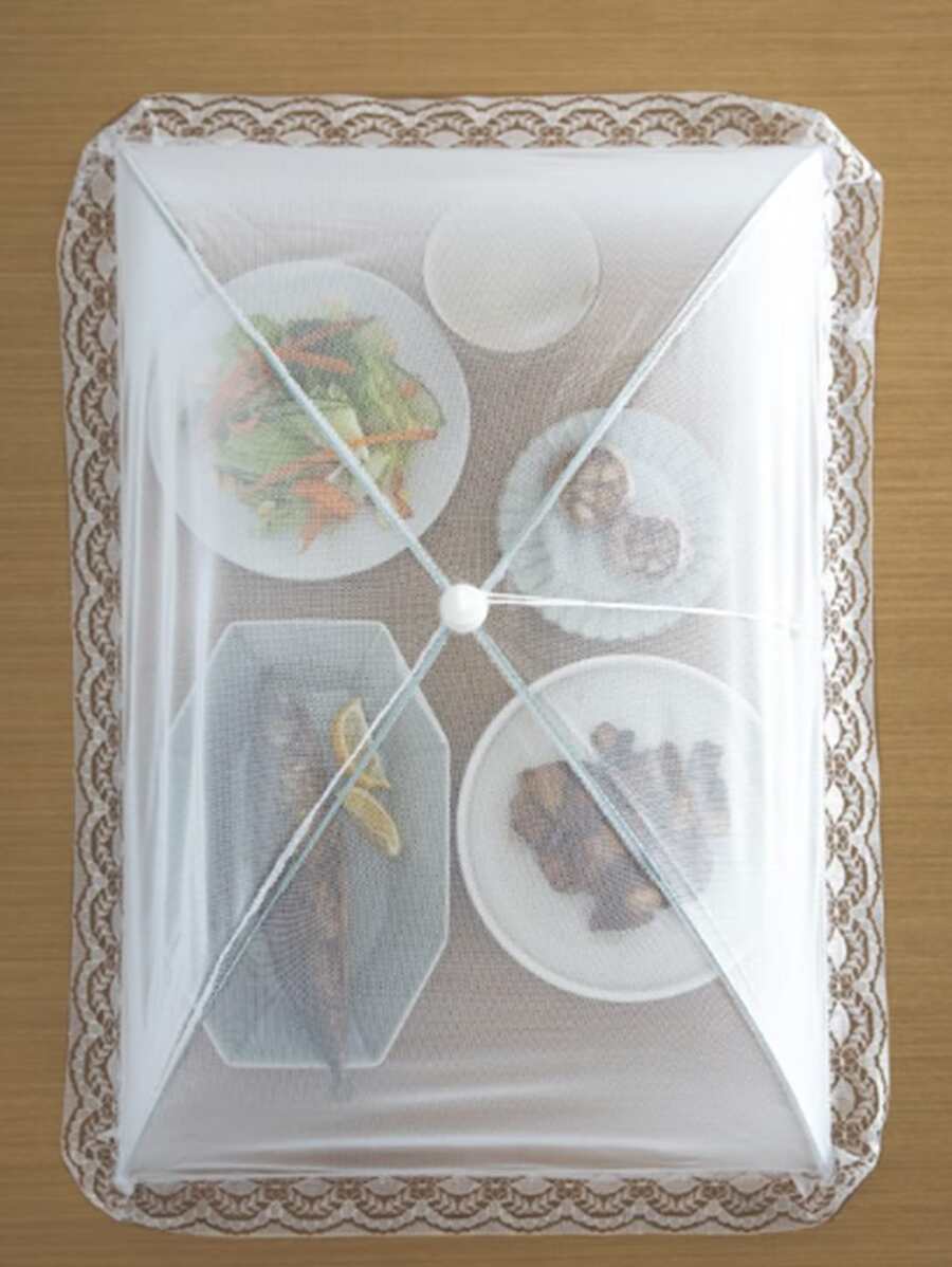 1 pièce de couvre-aliments pliable, dôme de protection pliable blanc pour table et plats, protecteur alimentaire pour la maison et l'extérieur