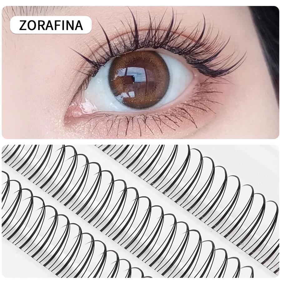 Type A Grafted False Eyelashes, Segmented Natural Cluster Lashes, 10-15mm Length, Suitable For Beginners, 3 Pairs Per Box
