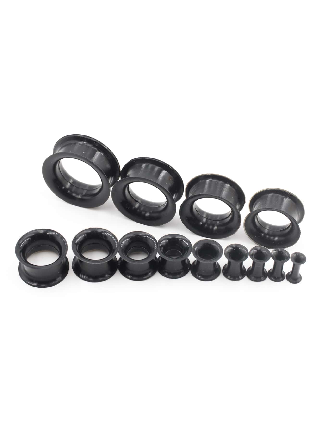 2 Silicone Flexível Afinar Double Flared Carne Túnel Orelha Plugues Medidor De Ouvido Expansor Maca Brincos Piercing De Orelha