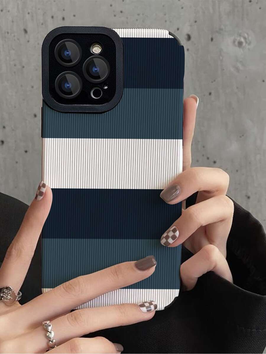 1 étui pour téléphone portable à motif écossais bicolore, doux et compatible avec les modèles iPhone et Samsung