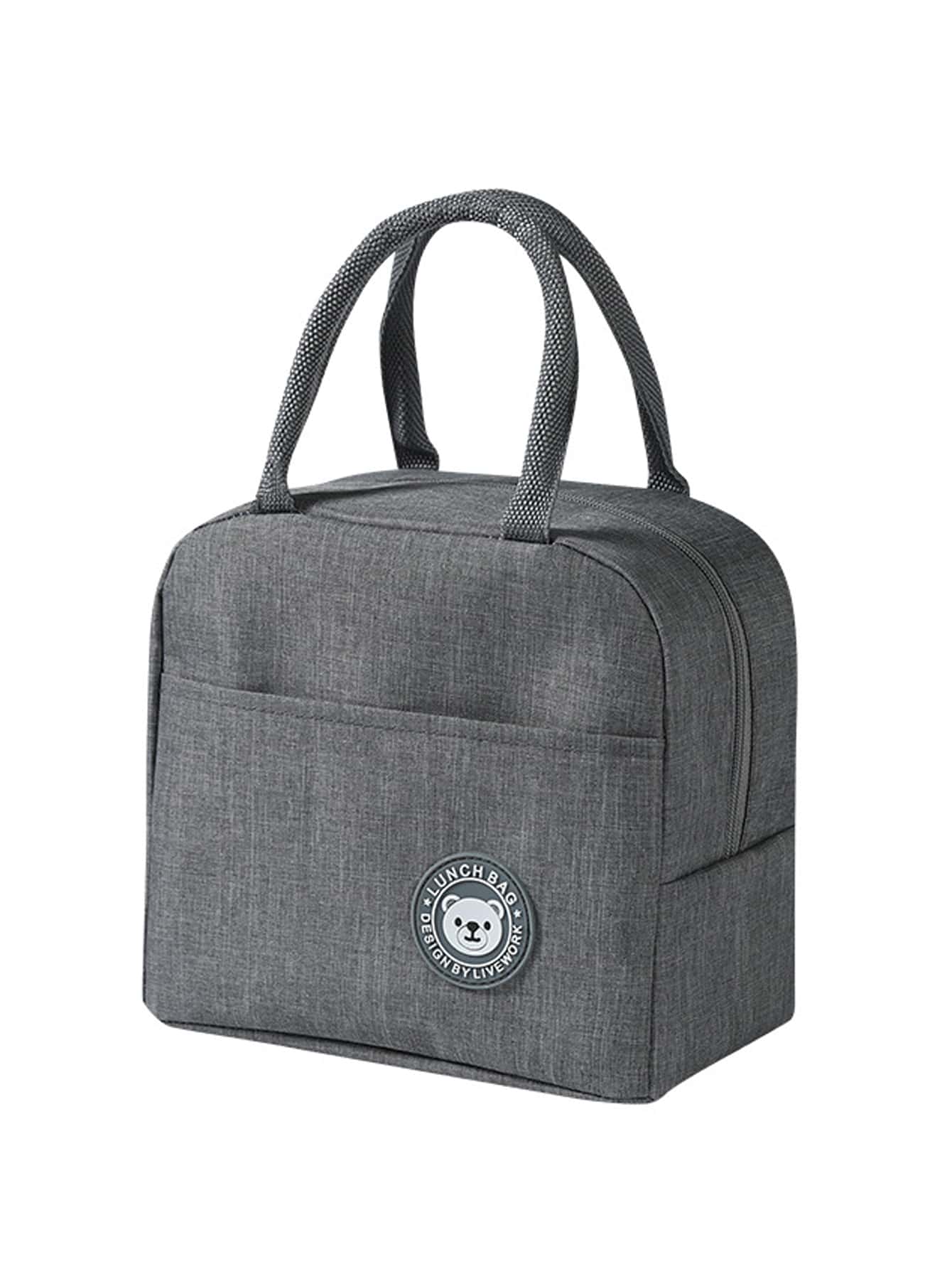 1 pieza Bolsa térmica aislada portátil con estampado de oso de dibujos animados, estuche de contenedor de comida, bolsa de preservación de calor, bolsas de verano para exteriores para alimentos, bolsas de picnic y camping