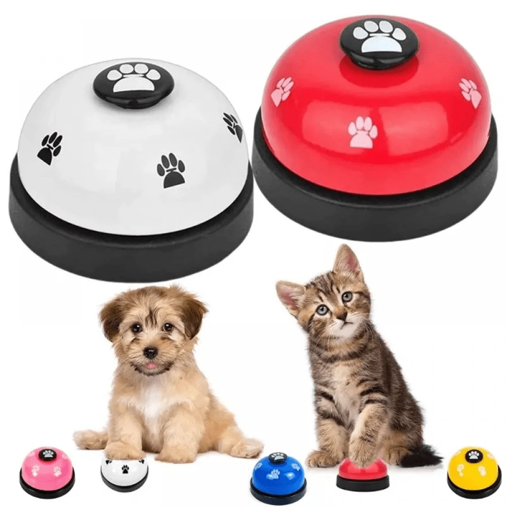 1 pièce Cadeau pour amateurs de chats/chiens et cloche en forme de trace de pattes d'animal de compagnie pour maman de chien/chat, cloche d'apprentissage pour caniche, jouet interactif à cloche dorée, livraison en couleur aléatoire