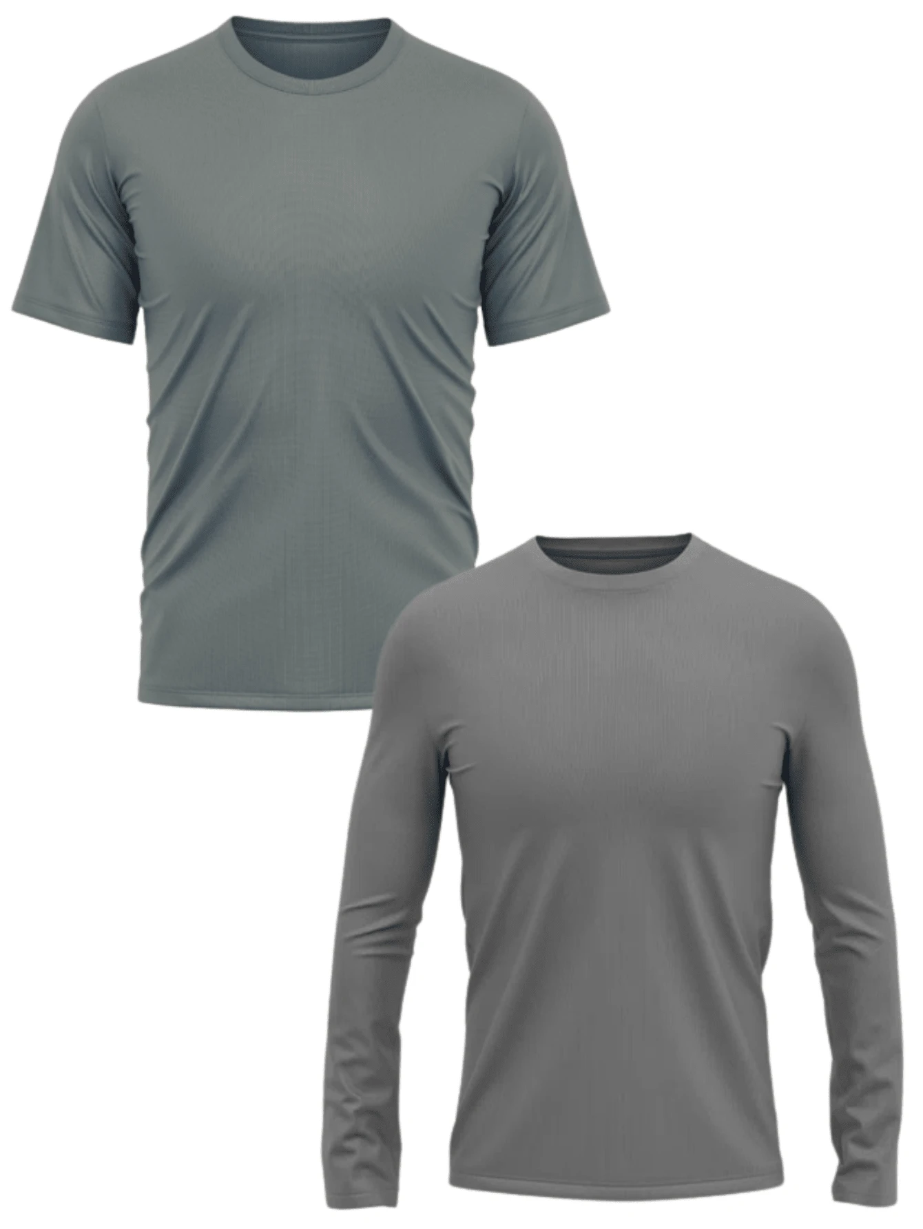 Kit 2 Camiseta Uv 50+ Manga Curta e Manga Longa Modelo Premium Segunda Pele Academia