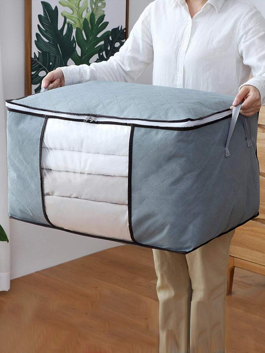 1 pieza Bolsa organizadora de gran capacidad de tela no tejida, a prueba de polvo y humedad para almacenamiento de ropa, decoración de festivales, decoración de habitaciones, decoración del hogar, decoración de dormitorios, vestidos, pantalones, zapatos, jeans, botas, faldas, camisetas blancas para mujeres, pantalones negros para mujeres, ropa de invierno para damas