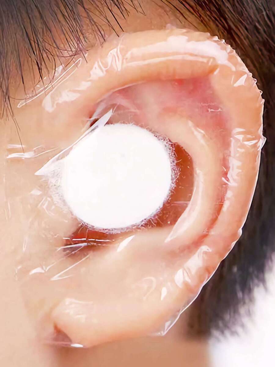 One-pack (60pcs) Disposable Water-absorbing Pu Membrane Material Ear Stickers For Baby, Preventing Water From Getting Into Ears While Taking Bath Or Swimming, Suitable For Daily Use