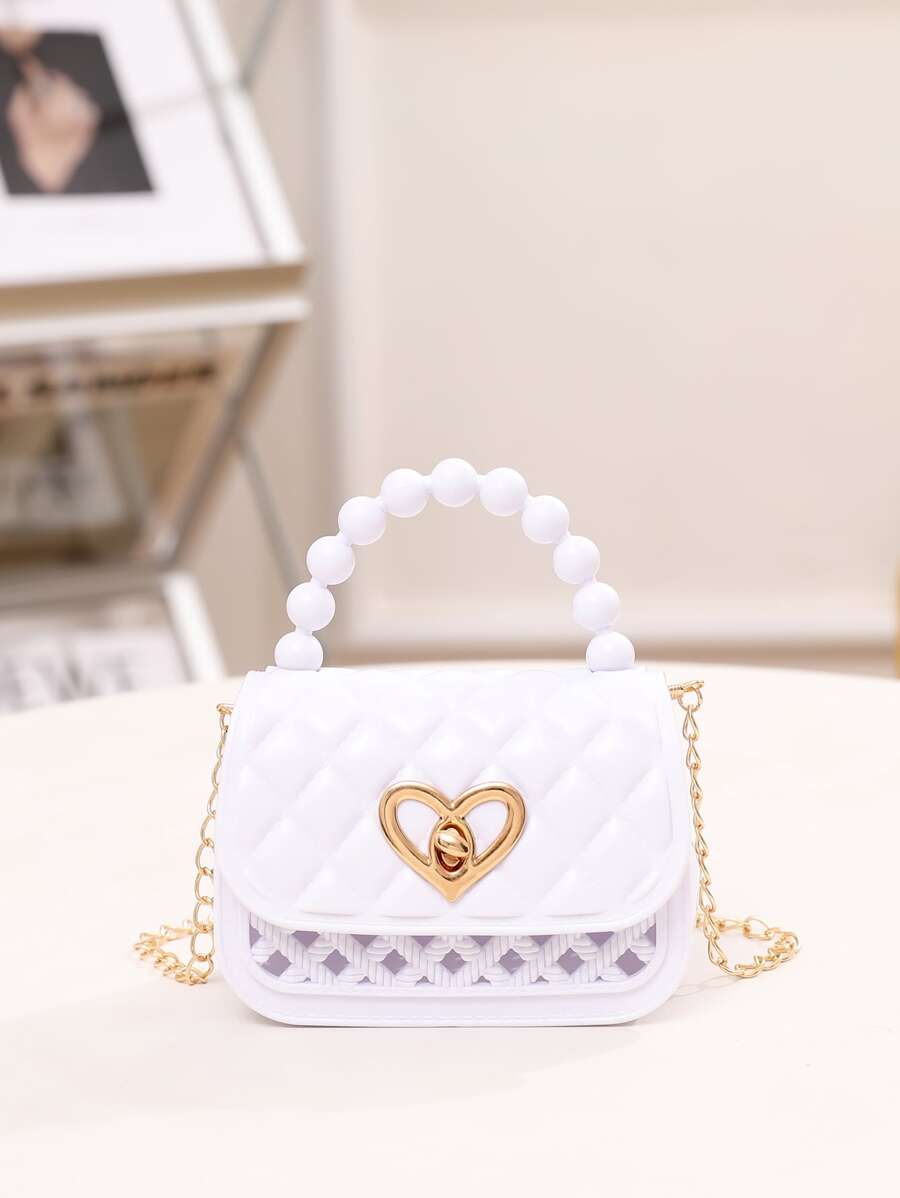 Heart Shape Design Metal Decoration, Personality Hollow Out Mini Handbag, Shoulder Cross Body Bag, Suitable For Christmas Gift