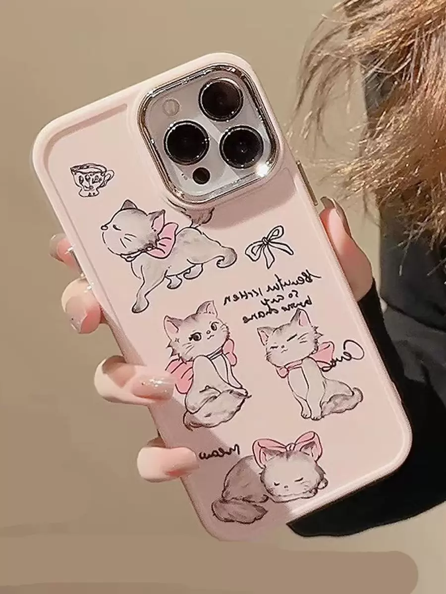 Cartoon Cat Print Phone Case