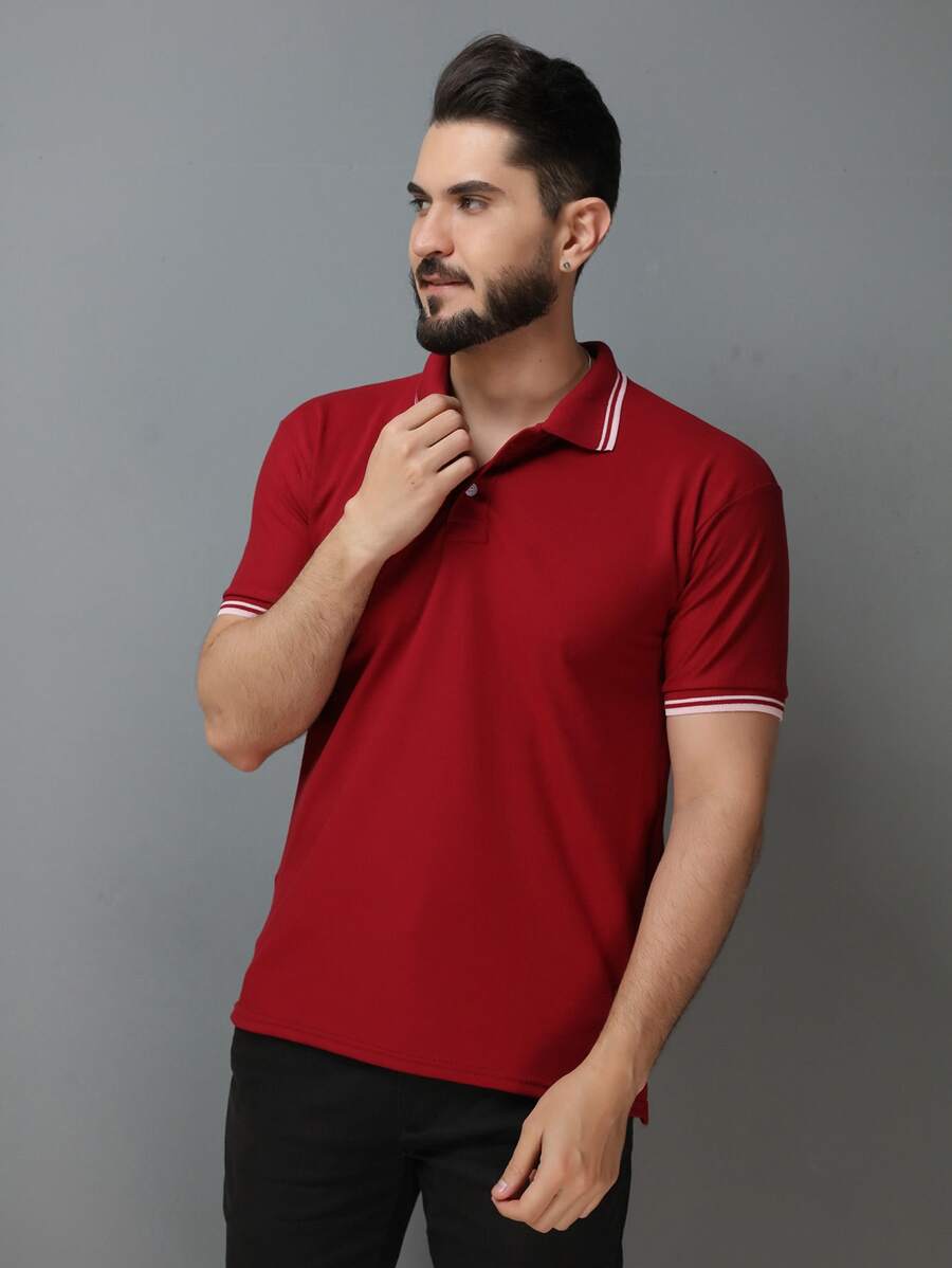 Camisa POLO GOLA LISTA(P M G GG G1 G2 G3) masculina tecido algudão piquet
