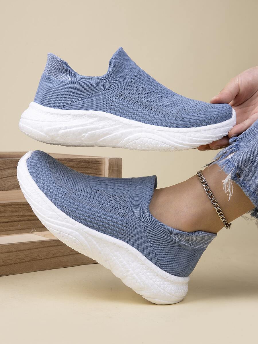 Pour Femme Multicolore Maille Respirante Décontracté Chaussures De Course Dans Lampe Gris , Automne Et Hiver