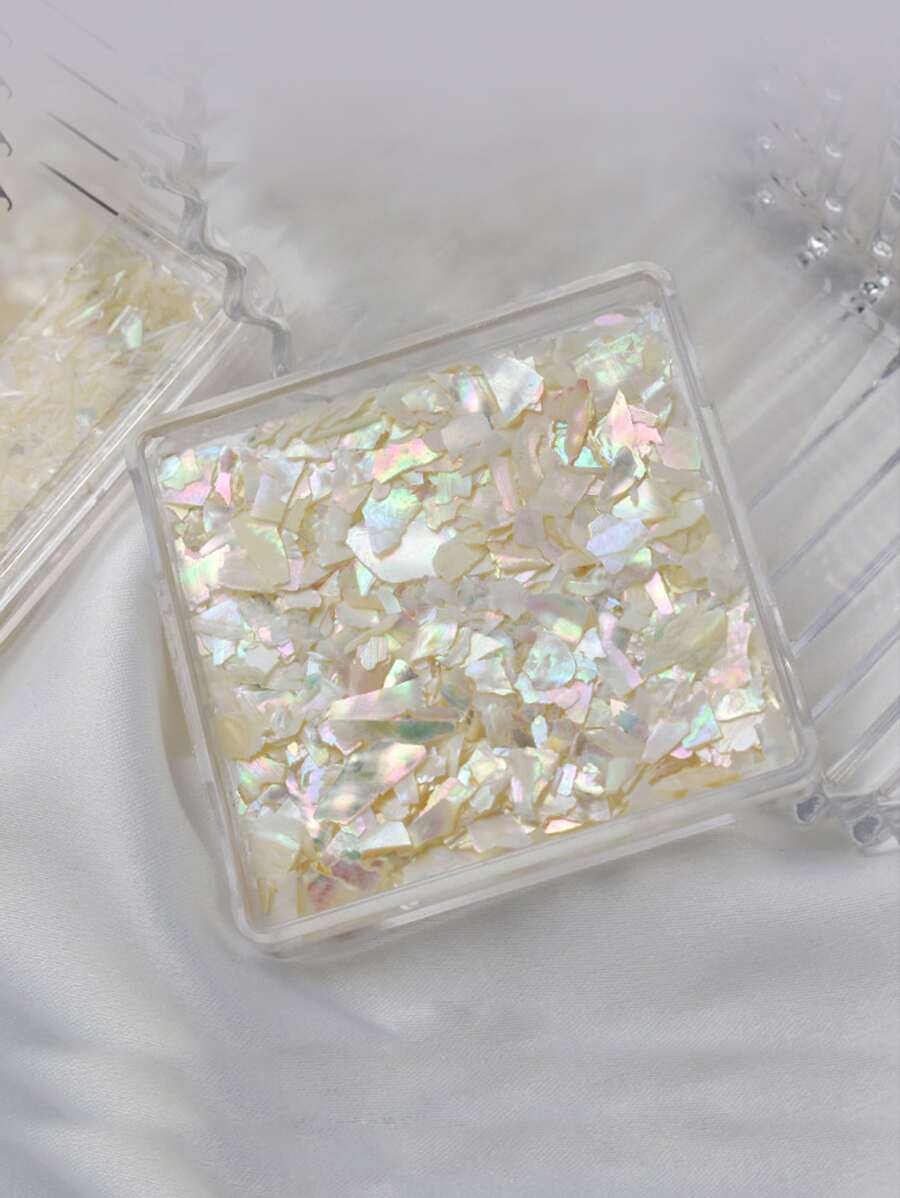 1 boîte de puces Bh Bay, Coquillages pour Nail Art, Écailles d'abalone colorées, décoration en feuille d'or blanc et accessoire en strass, Charmes d'ongles DIY, Gemmes d'ongles, Fournitures d'ongles décoration ongle bijoux ongles décor ongles