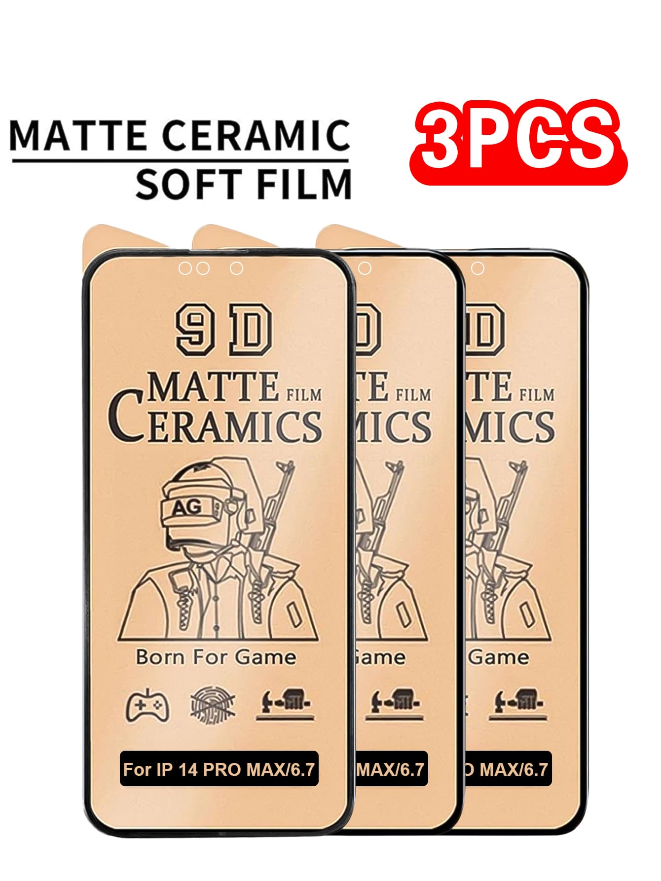 1 à 4 pièces Film de protection d'écran en céramique mat doux compatible avec iPhone 14 13 12 Pro Max 11 XR XS X 8 7 plus SE20 15/15Pro/15Plus/15Promax Film anti-cassé et non en verre