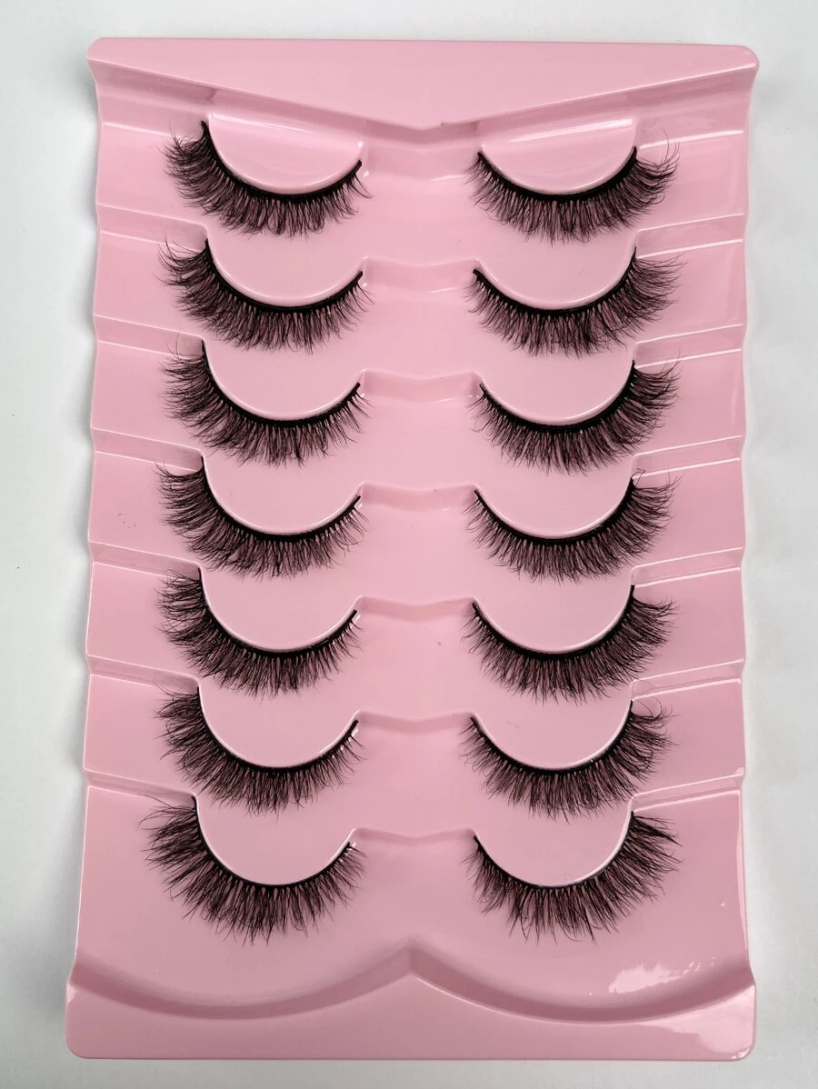 7 Paare/packung Natürliche Fluffige Volumen Falsche Wimpern Dramatische Unordentliche Mink Wimpern Wispy Lange 8d Volumen Falschen Wimpern Streifen Foxy Auge Lifting Look Wimpernverlängerungsset Voller Wimpern Streifen Zur Verlängerung Und Verdickung Der Äußeren Ecke Ihres Auges Schönheits Make-up