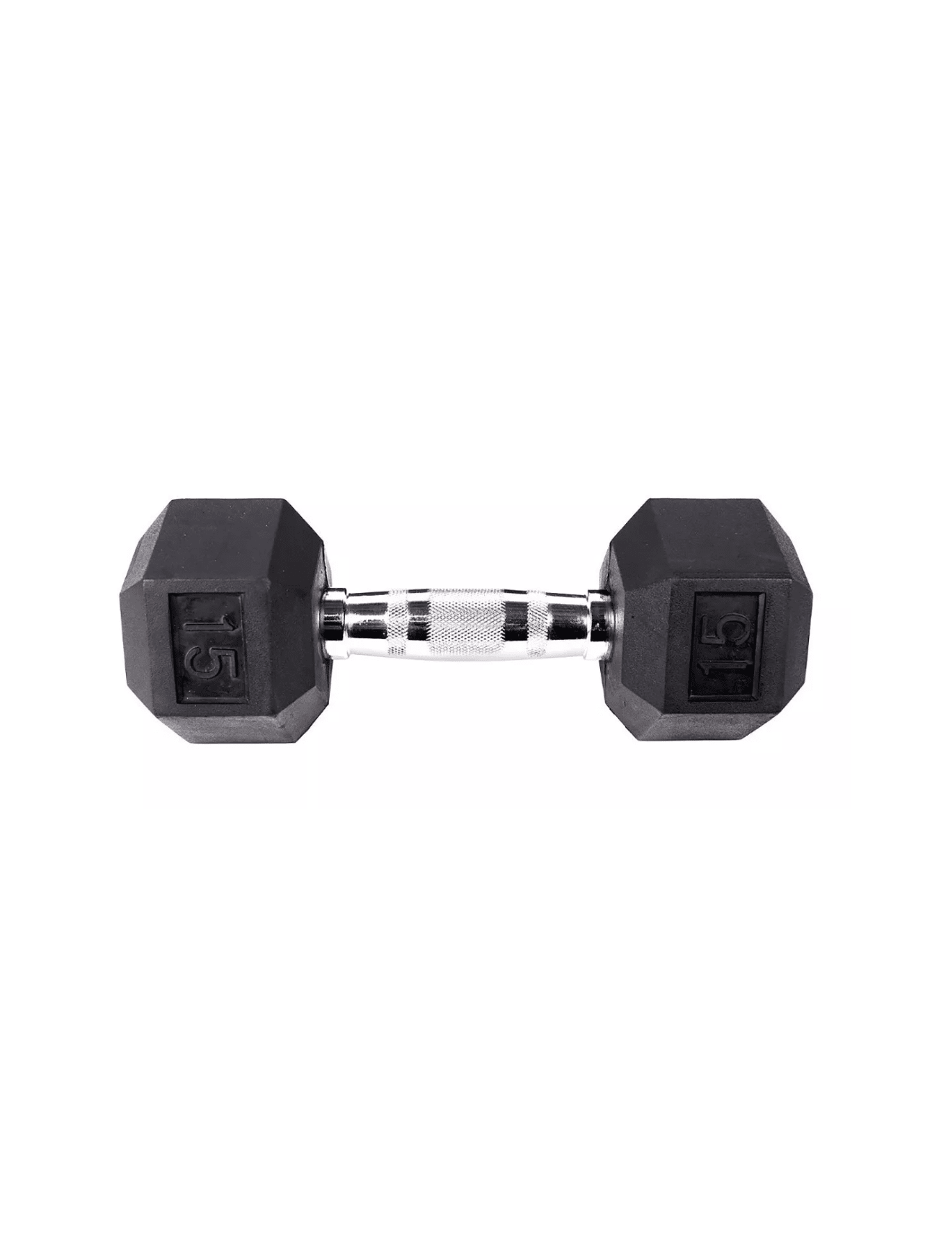 PICOOL Par de Mancuerna Hexagonal 15 Lb Black Rubber Hex Dummble 2pz