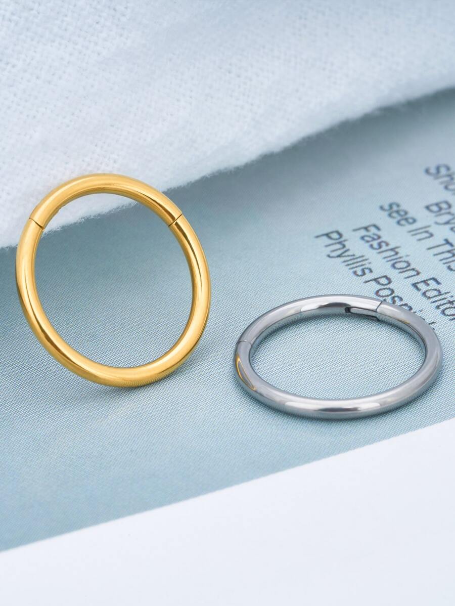 1 Pieza Anillo De Nariz De Acero Inoxidable 316l, Anillo Sin Soldadura Con Chapado En Oro, Puede Ser Utilizado Como Aretes Por Mujeres Y Hombres