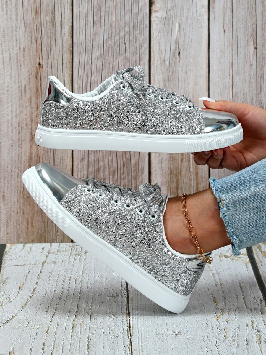 Sports Shoes Women's All-match Retro Sequin Sneakers Women's Niche Casual Shoes