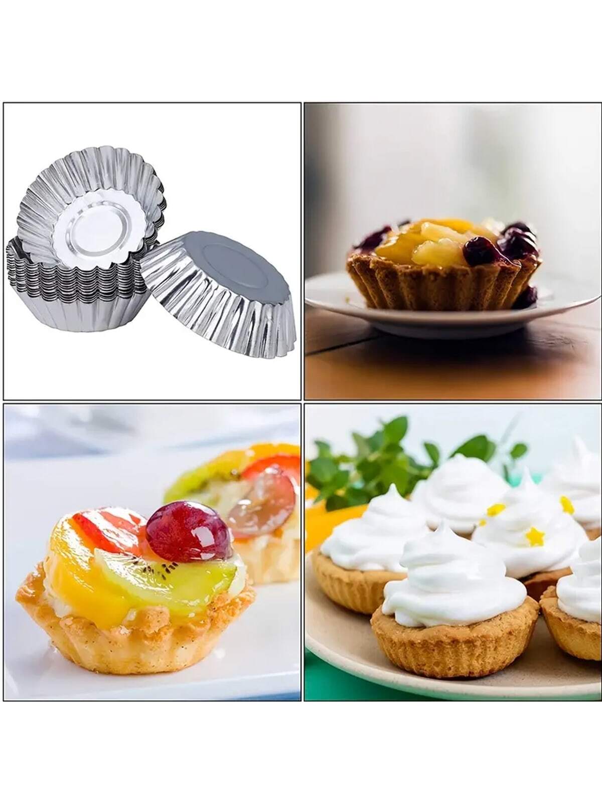 50Pcs Egg Tart Molds, Mini Tart Pan For Baking, Aluminum Tins Mould For Tart Shells, Pie