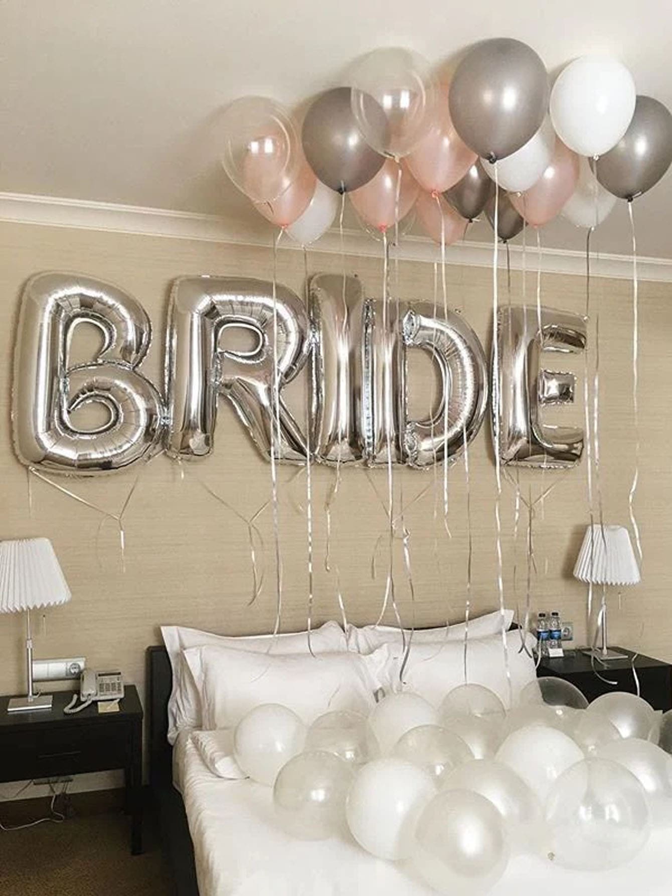5 Stücke/Set 'Bride' und 'Single Party' Buchstaben-Ballons für Junggesellinnenabschied, Bride Ballons 16 Zoll, Partydekorationen für Single Party, Hochzeitsfeier, Verlobungsparty, Braut Photobooth Hintergrund, geeignet für Brautgeschenk Präsentation, dekorativer Fotohintergrund