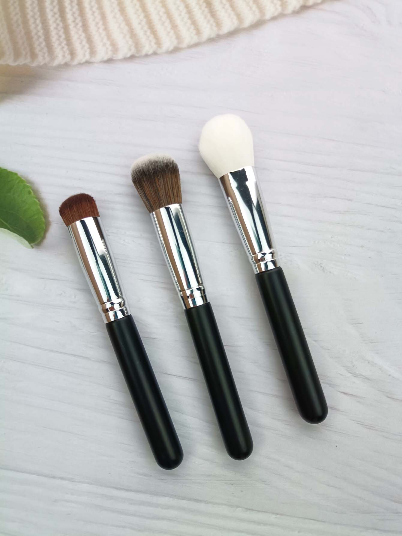 3 piezas Set de brochas de maquillaje para Base , Colorete , Polvo , mezcla con contorneado