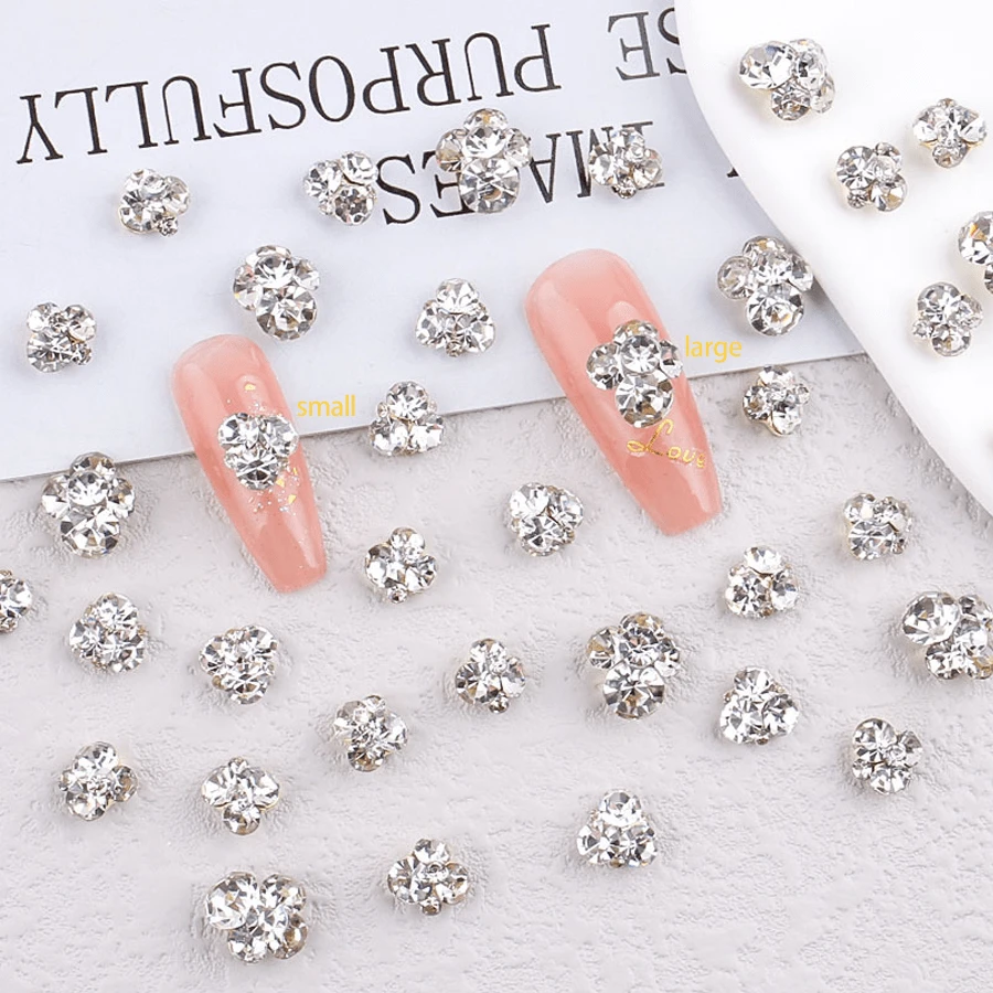 10 Peças Pequenas Decorações de Strass de Metal para Unhas, Encantos para Unhas, Gemas para Unhas, Suprimentos para Unhas DIY