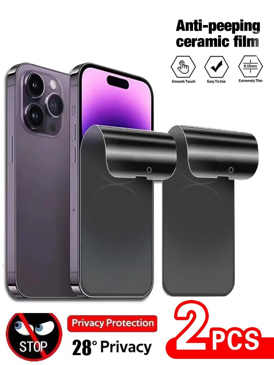 2 stuks anti-spion keramische matte privacy screen film compatibel met iPhone 11 14 15 1Pro Max 7 8 Plus privacy screen protector compatibel met iPhone 12 13 PRO XS MAX Mini X XR cadeau voor verjaardag, familie, vrienden telefoon screen protector, telefoon accessoires
