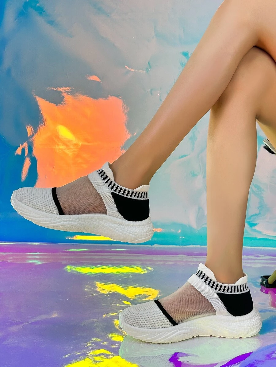 Women's Ice Silk Breathable Shoes, Men's Low-heels Lightweight Knitted Sport Casual Shoes, Fashionable And Versatile Ice Silk Running Shoes